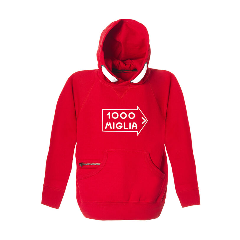 Felpa ragazzo con cappuccio rossa originale 1000 Miglia