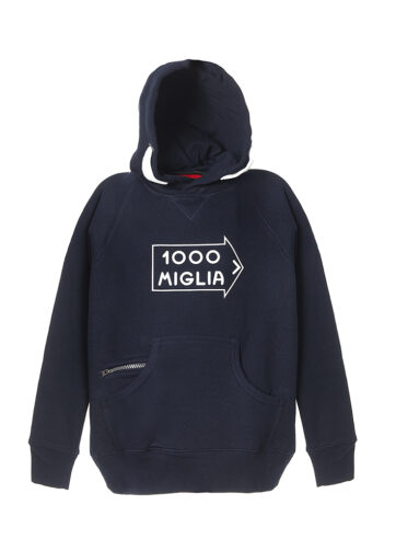 Felpa ragazzo con cappuccio blu navy originale 1000 Miglia