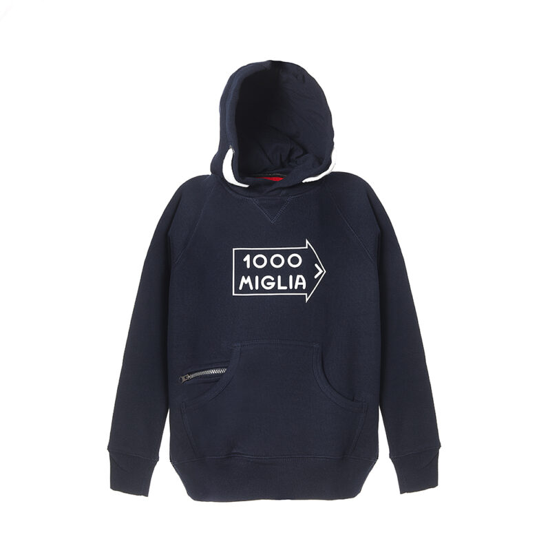 Felpa ragazzo con cappuccio blu navy originale 1000 Miglia