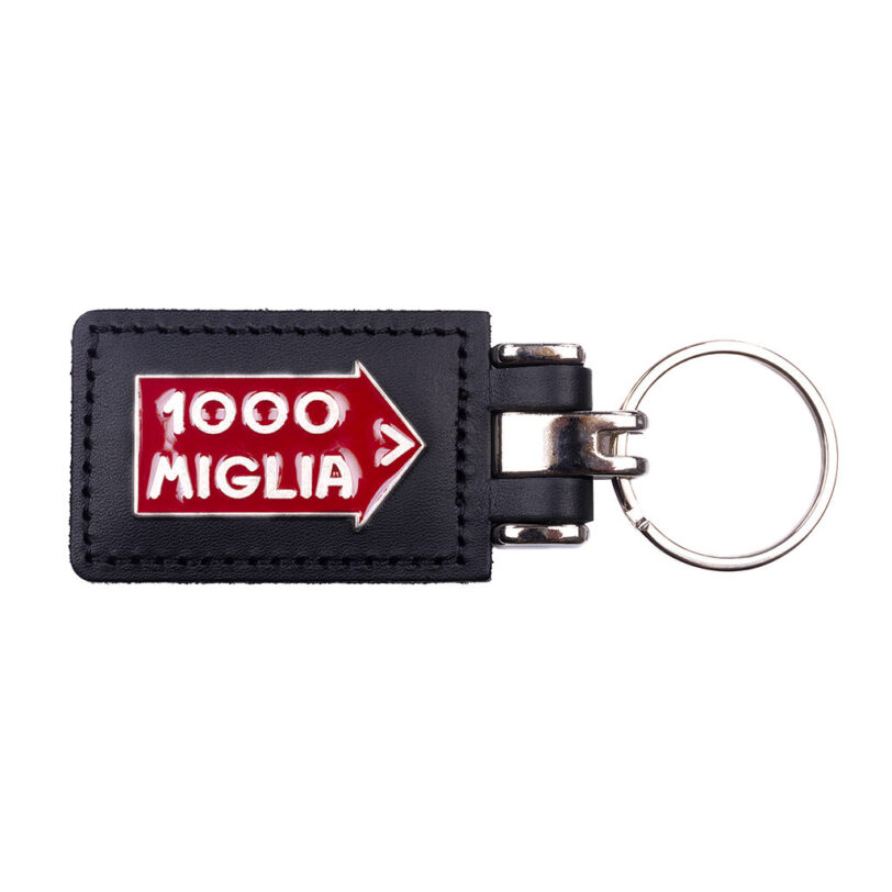 portachiavi in pelle nero originale 1000 Miglia