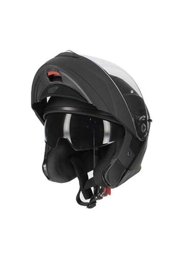 Casco modulare Kappa per moto e scooter in materiale termoplastico nero opaco con doppia visiera
