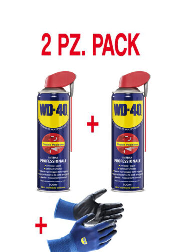 WD-40 lubrificante spray multifunzione - set di 2 pezzi con guanti WD-40