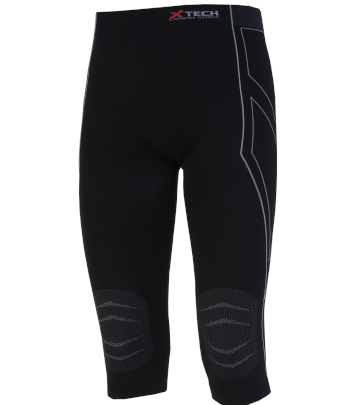 Pantaloni moto, bici e running tecnici sportivi antivento invernali neri lunghezza 3/4 XTECH