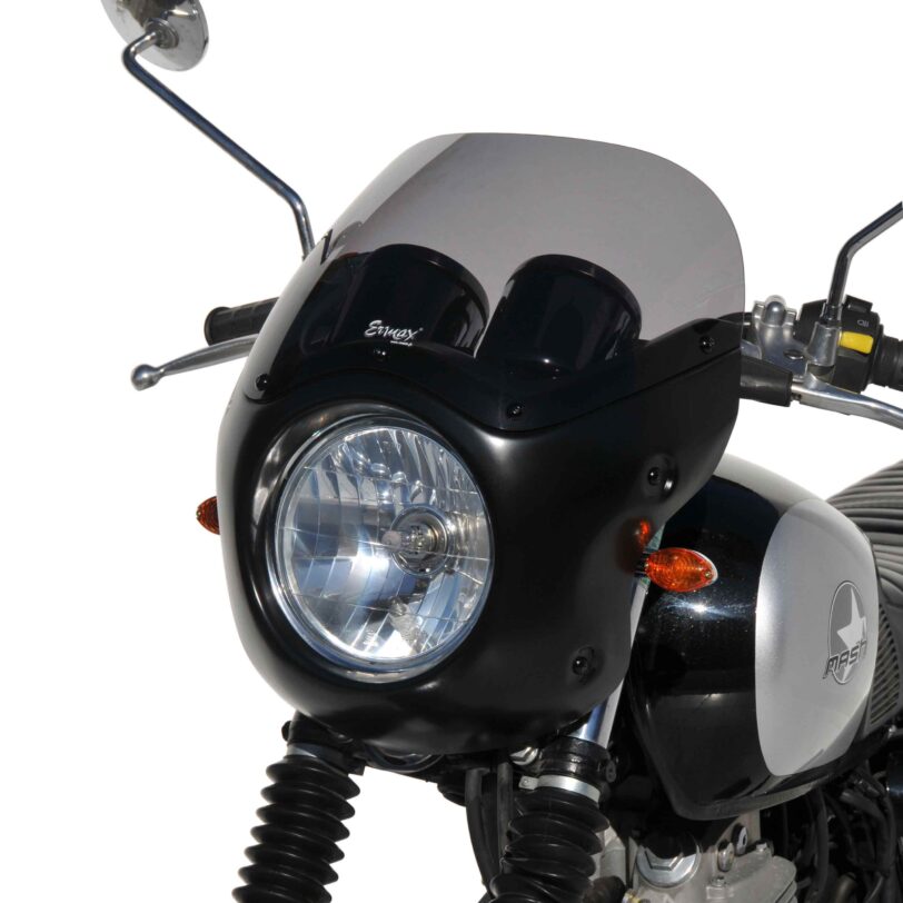 Mascherina anteriore ( + cupolino e kit fissaggio ) Ermax per Café racer 0 nero satinato satin black (série Black Line )