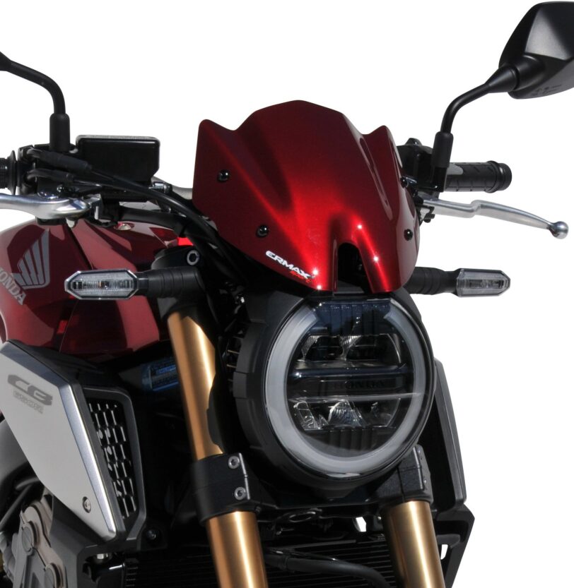 Mascherina anteriore (23cm ) Ermax per CB650 R 2019  2020 rosso metallizzato / nero brillante  metallic red /black glossy 2019/2020(candy chromosphere red [r 381]