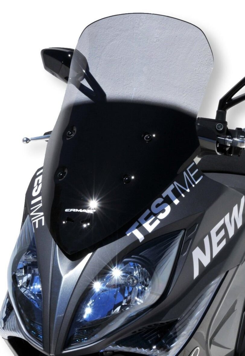 Parabrezza cupolino per Kymco 400I Xciting 2013 2014 2015 2016 2017 colore trasparente protezione maggiorata +10 cm prodotto da Ermax colore trasparente - immagine 4