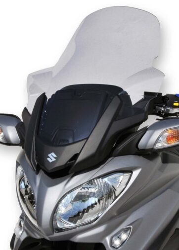 Parabrezza cupolino Suzuki Burgman Executive 2013 2014 2015 2016 2017 2018 2019 2020 2021   protezione maggiorata +22 cm prodotto da Ermax colore trasparente