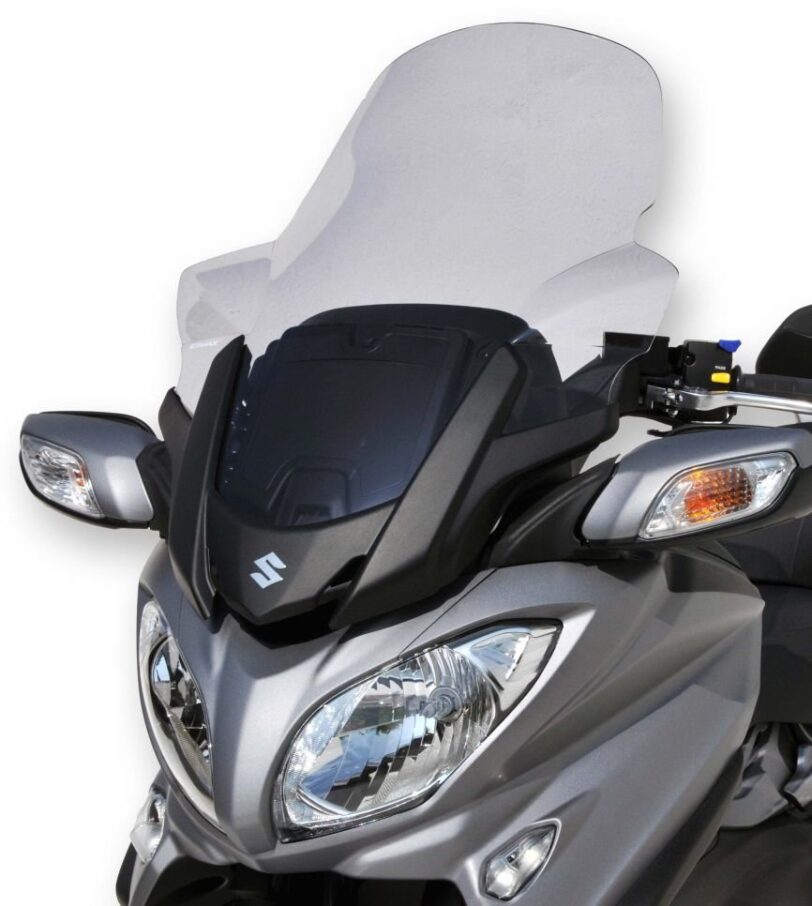 Parabrezza cupolino Suzuki Burgman Executive 2013 2014 2015 2016 2017 2018 2019 2020 2021   protezione maggiorata +22 cm prodotto da Ermax colore trasparente