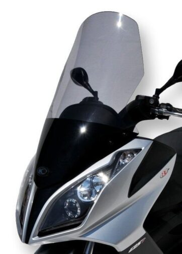 Parabrezza cupolino Kymco Dink Street / Downtown 125 – 200 – 300 anni 2009 2010 2011 2012 2013 2014 2015 2016 2017  protezione maggiorata +10 cm prodotto da Ermax colore grigio