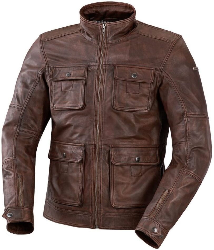 IXS Nick - Giacca in pelle da uomo Marrone - Taglia 52