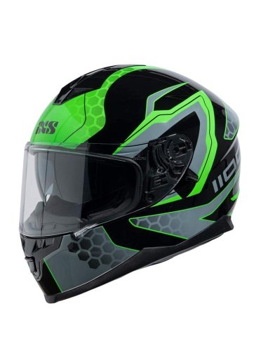 Casco Moto Integrale doppia Visiera IXS 1100 2.2 Nero e Grigio IXS 1100 2.2 Casco Nero e Verde