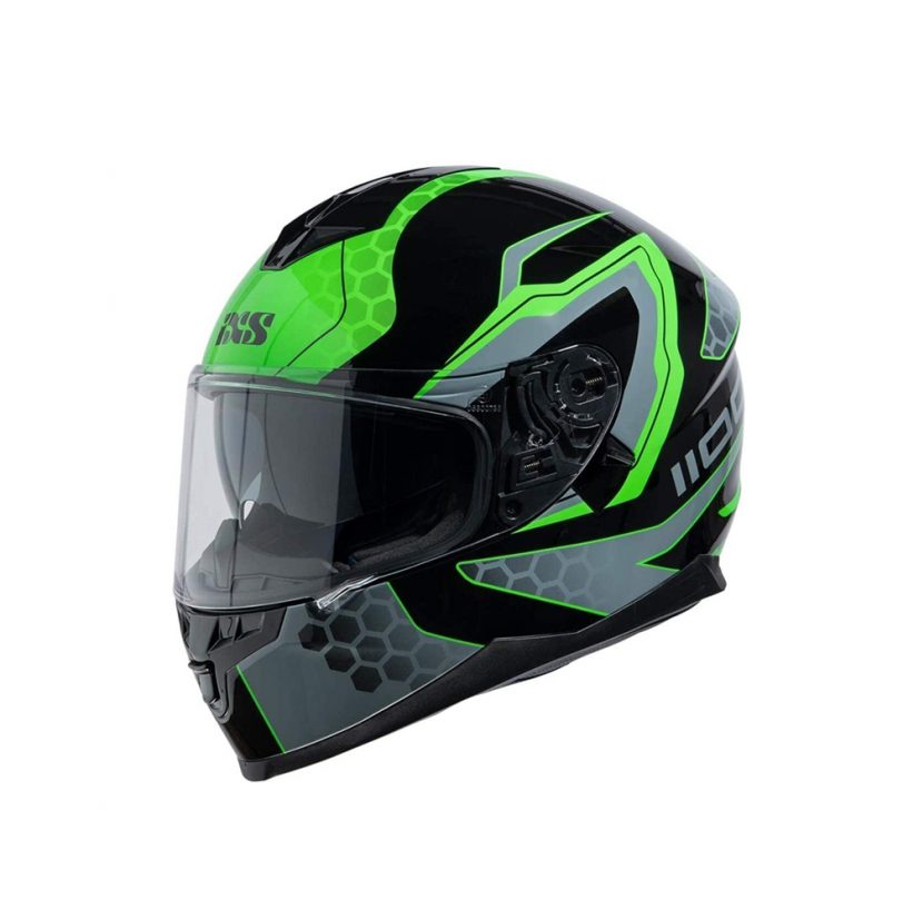 Casco Moto Integrale doppia Visiera IXS 1100 2.2 Nero e Grigio IXS 1100 2.2 Casco Nero e Verde