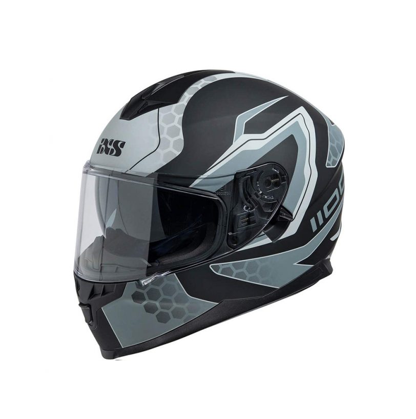 Casco Moto Integrale doppia Visiera IXS 1100 2.2 Nero e Grigio