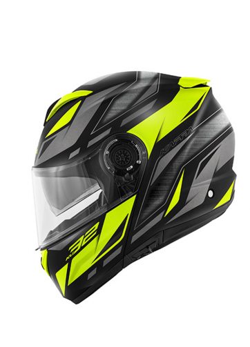 Casco modulare per moto e scooter Kappa KV 32 Orlando in materiale termoplastico giallo fluo e nero opaco