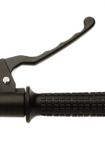 domino comando gas ciclomotore, moped, motorino completo di leva e manopola nera (codice leva 1292.71) materiale: alluminio finitura supporto: verniciato nero tipo cavo: mono cavo