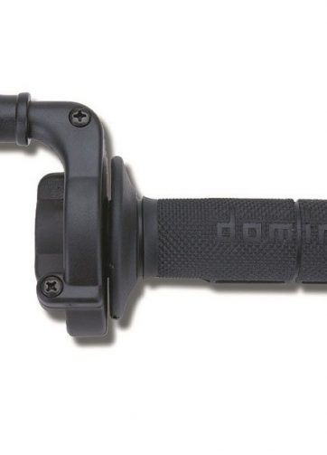 domino comando gas . cross - con manopola nera materiale: alluminio finitura supporto: verniciato nero tipo cavo: mono cavo rapidit: 2 mm corsa max: 69 mm