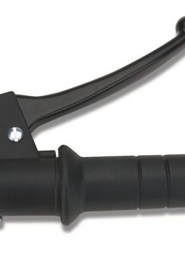 domino comando gas scooter completo leva in alluminio, impianto stop e manopola nera. (codice leva 2338.71) materiale: alluminio finitura supporto: verniciato nero tipo cavo: mono cavo