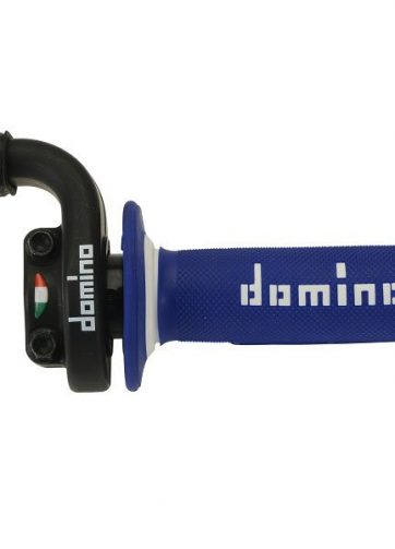 domino comando gas off road crossenduro mod. kre 03 rapido - desmodromico - con manopola bilcolore blubiancamateriale: alluminionero. 2 cavi pushpull rapidit: 2,6 mm corsa max: 45 mm