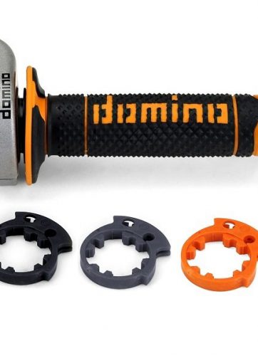 domino comando gas off road crossenduro per offroad 4t fino al 2015, adatto a cavi originali, con manopola bicolore neroaranciomateriale: alluminio grigio. 2 cavi pushpull rapidit (ghiera grigia): 3,0 mm corsa max (ghiera grigia): 38 mm rapidit (ghiera arancio): 2,7 mm corsa max (ghiera arancio): 41 mm rapidit (ghiera nera): 2,6 mm corsa max (ghiera nera): 38 mm