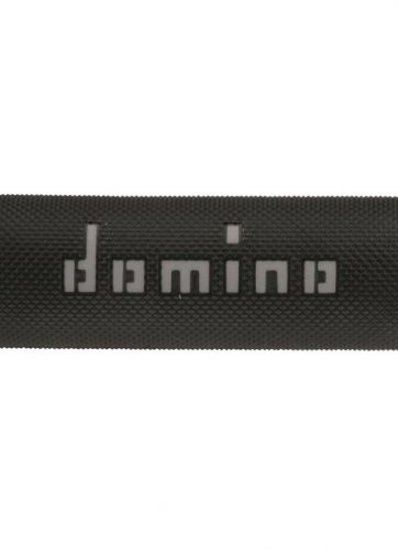 domino coppia manopole bicolore nero / grigie per moto stradali  /  racing in materiale bicomponente lunghezza: 120 mm e 125 mm accessori: 97.5595.04-00