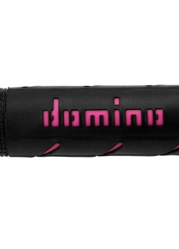 domino coppia manopole modello xm2 super soft in gomma per moto stradali / racing colore nero / fucsia lunghezza: 120 mm e 125 mm accessori: 97.5595.04-00