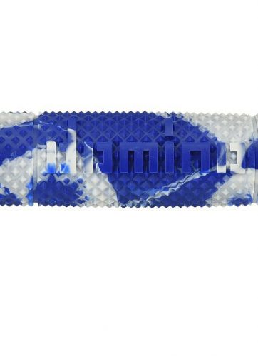 domino coppia manopole modello snake bicolore blu / bianco in gomma per moto off road cross / enduro lunghezza: 120 mm accessori: 97.5595.04-00