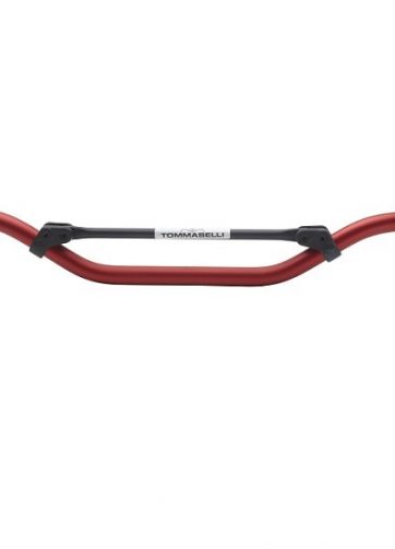 domino manubrio piega bassa color rosso in alluminio avional 2014 con traversino per moto off road enduro / cross dimensioni:lunghezza: a - 812 mm altezza: c - 95 mm sporgenza: d - 87 mm diametro: 22 mm