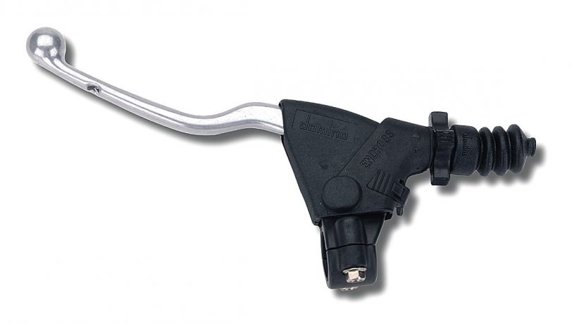 comando portaleva f.26 domonio cross enduro offroad nero verniciato con leva in alluminio anticorodal lato sinistro 1819.04