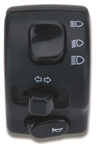 dispositivo sinistro domino nero con calotte in alluminio lunghezza cavo 600 mm 0030aa.5a.04-03