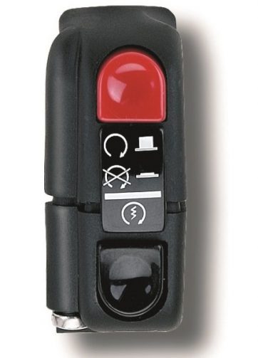 dispositivo destro domino nero con calotte in tecnopolimero lunghezza cavo 590 mm 0038ab.9a.04-02