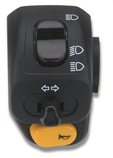 dispositivo sinistro domino nero con calotte in tecnopolimero lunghezza cavo 450 mm 0120aa.8a.04-02