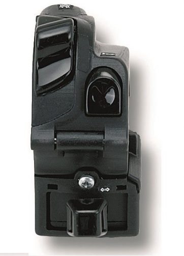 dispositivo sinistro domino nero con calotte in tecnopolimero lunghezza cavo 1000 mm 0298aa.8b.04-01