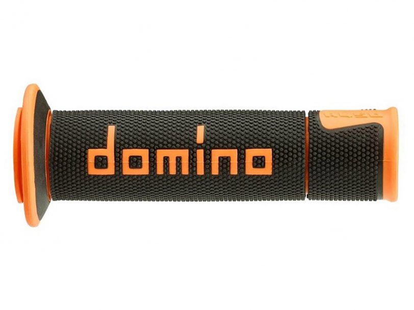 manopole domino nere/arancioni in gomma termoplastica bicomponente con finitura multiconica a45041c4540b7-0 diametro 22 mm - immagine 2