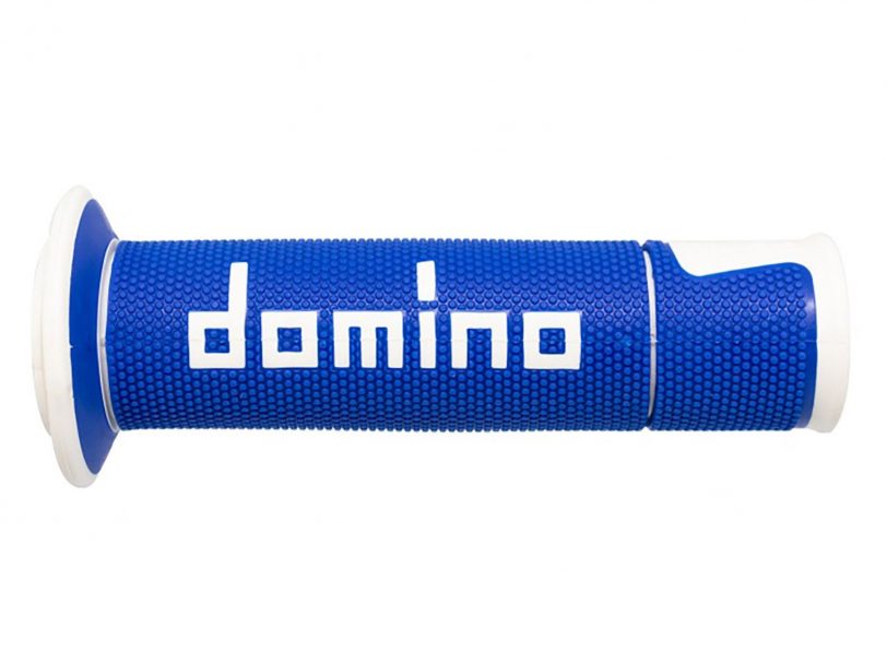 manopole domino blu/bianche in gomma termoplastica bicomponente con finitura multiconica a45041c4648b7-0 diametro 22 mm - immagine 2