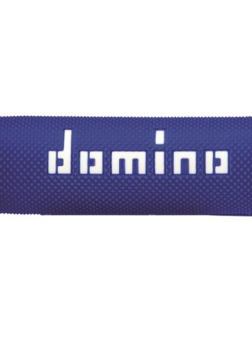domino manopole bicolore blu / bianco per moto off road enduro / cross in materiale bicomponente lunghezza: 118 mm accessori: 97.5595.04-00