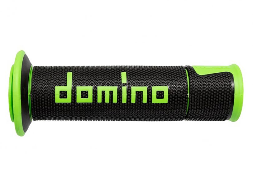 manopole domino nere/verdi in gomma termoplastica bicomponente con finitura multiconica a45041c4440b7-0 diametro 22 mm