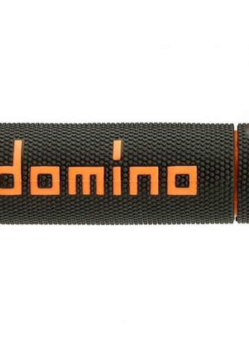 manopole domino nere/arancioni in gomma termoplastica bicomponente con finitura multiconica a45041c4540b7-0 diametro 22 mm
