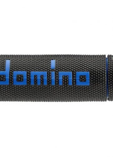 manopole domino nere/blu in gomma termoplastica bicomponente con finitura multiconica a45041c4840b7-0 diametro 22 mm
