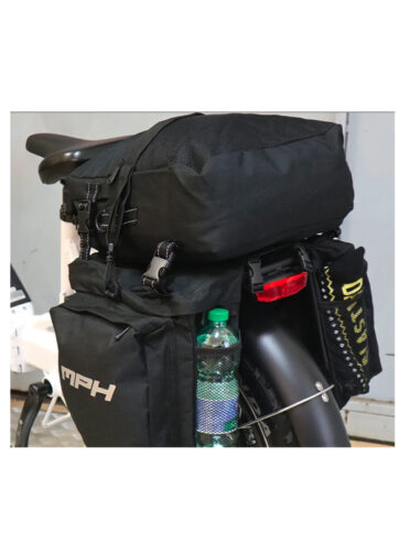 Trio kit 3 borse bici ebike da portapacchi Nero E-MOTION