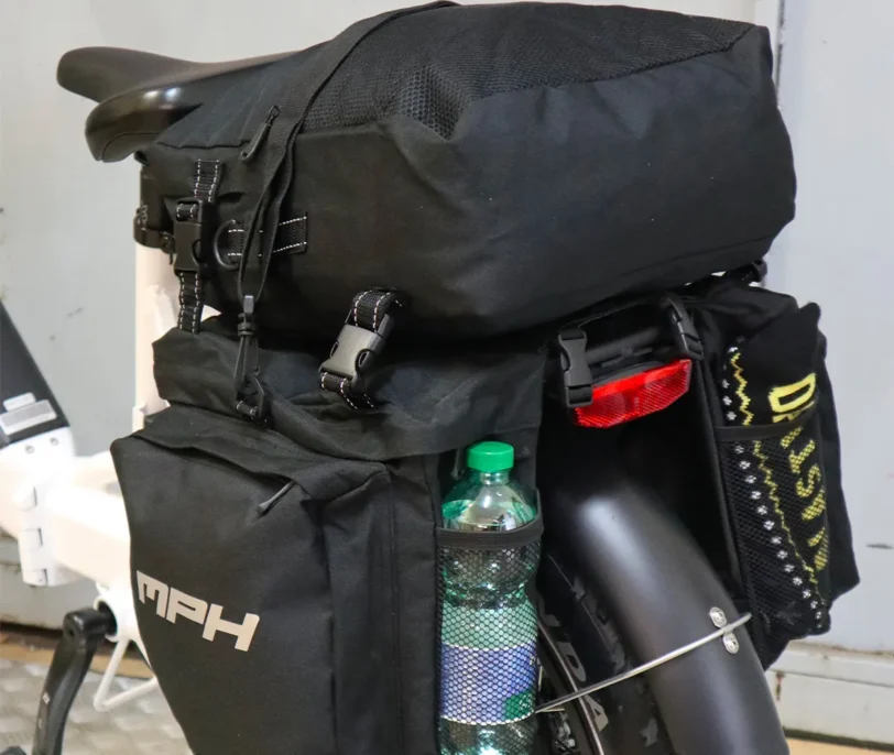 Trio kit 3 borse bici ebike da portapacchi Nero E-MOTION - immagine 4