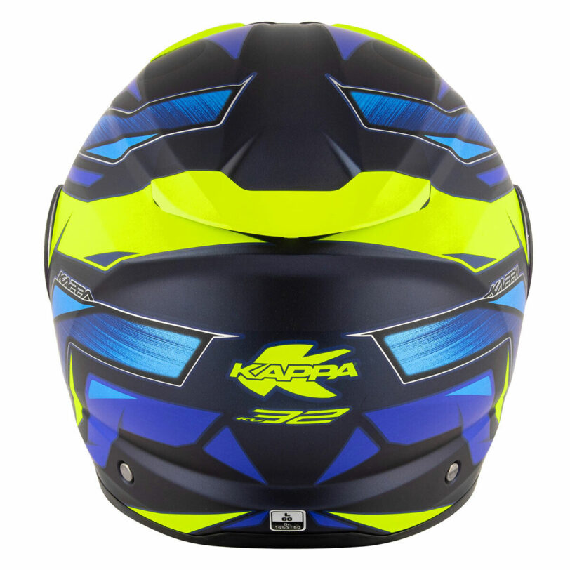 Casco Moto Modulare Kappa Flipup Blu Giallo Kv32F - immagine 4