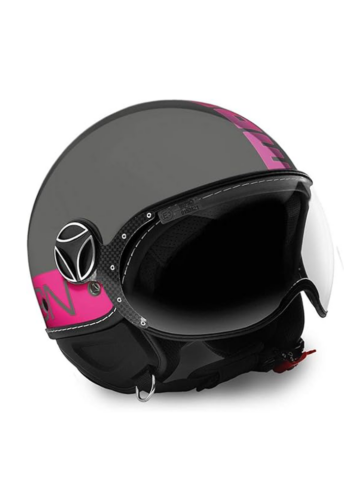 MOMO CASCO FGTR CLASSIC GRIGIO / FUCHSIA TG. M