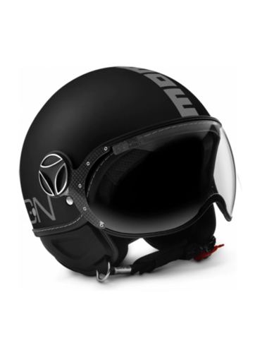 MOMO CASCO FGTR CLASSIC NERO OPACO/ARGENTO MATT BLACK/SILVER TG. M
